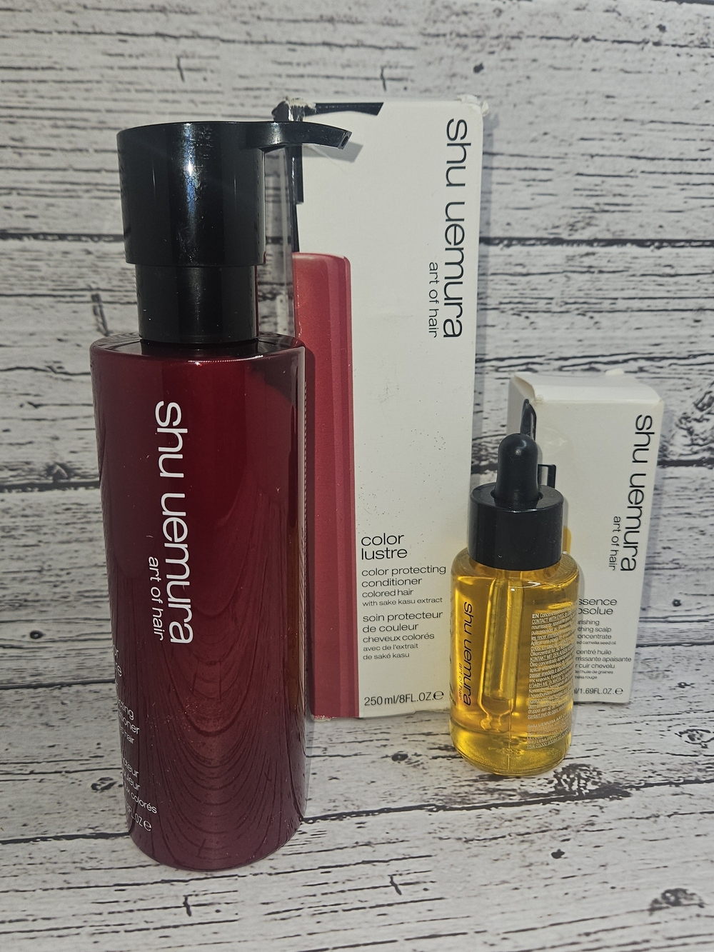 Shu Uemura Color Lustre Conditioner & Nourishing Oil Duo - Deep Red and Golden